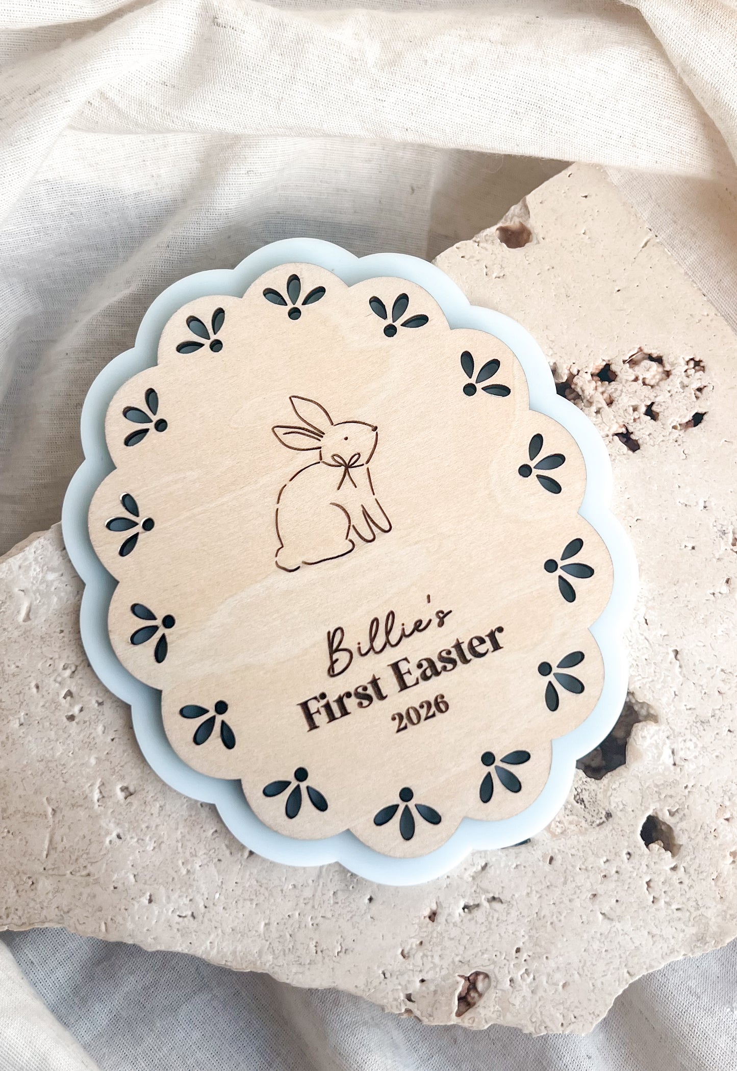 My First Easter Plaque - Scalloped