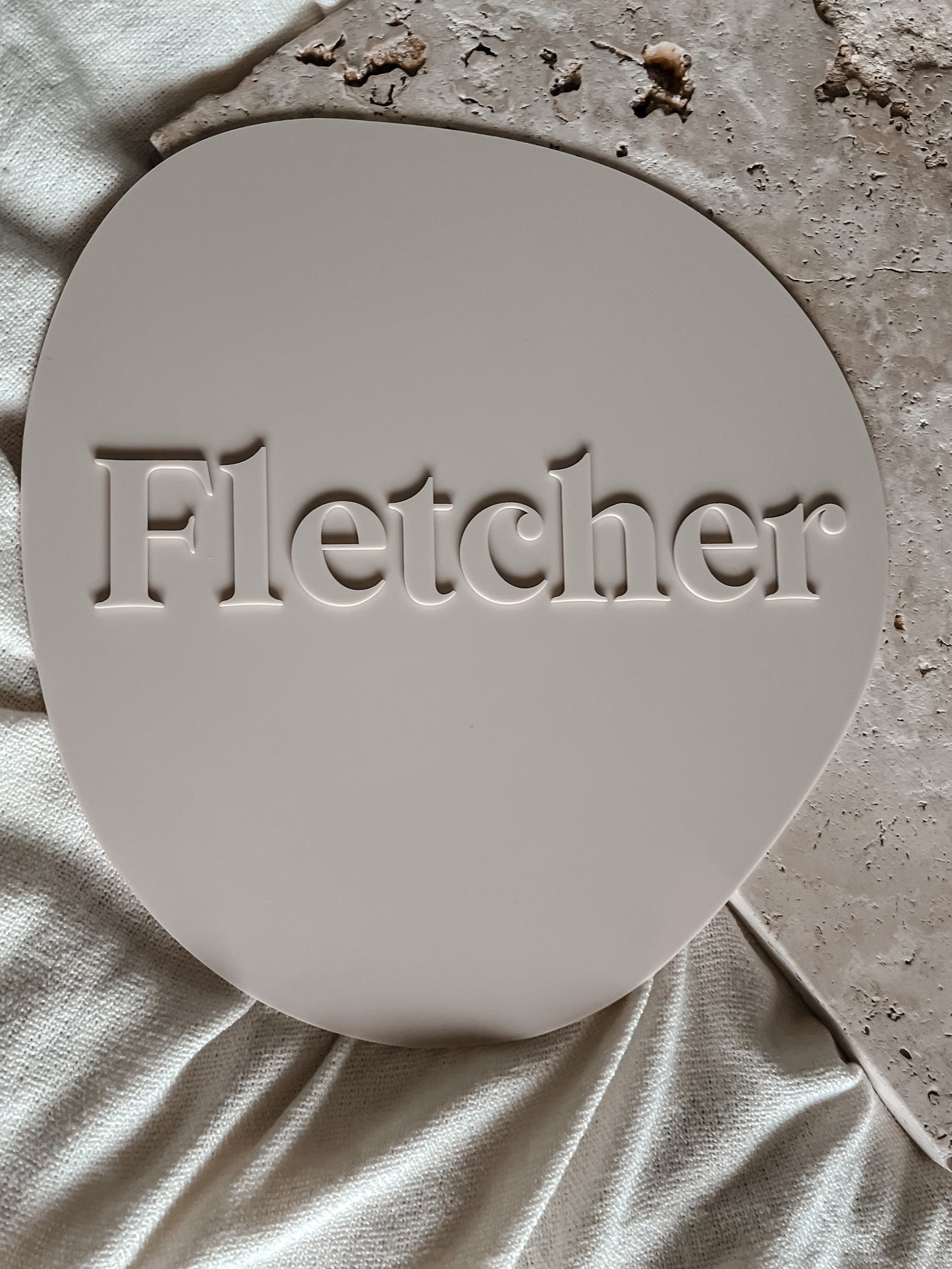 Name Plaque - Monochromatic Abstract Round