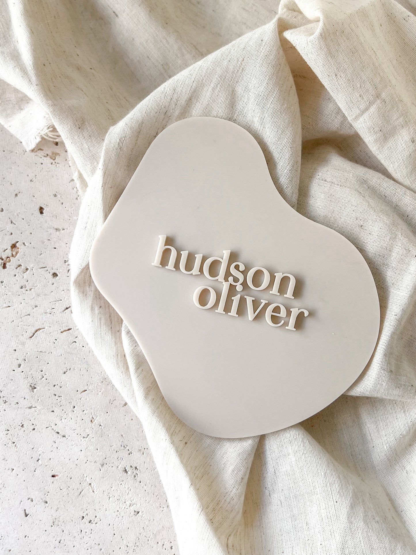 Announcement Plaque - Monochromatic Abstract Pebble