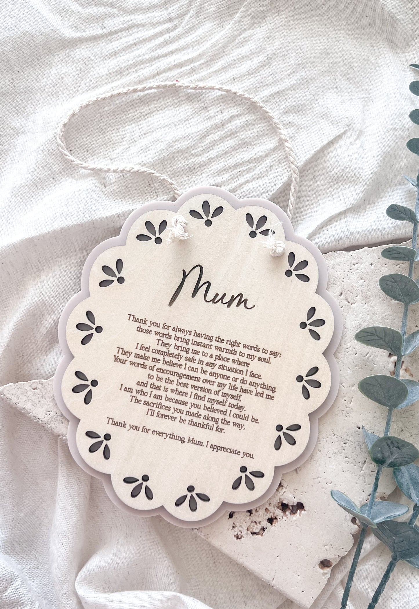 Scalloped Hanging Quote Plaque