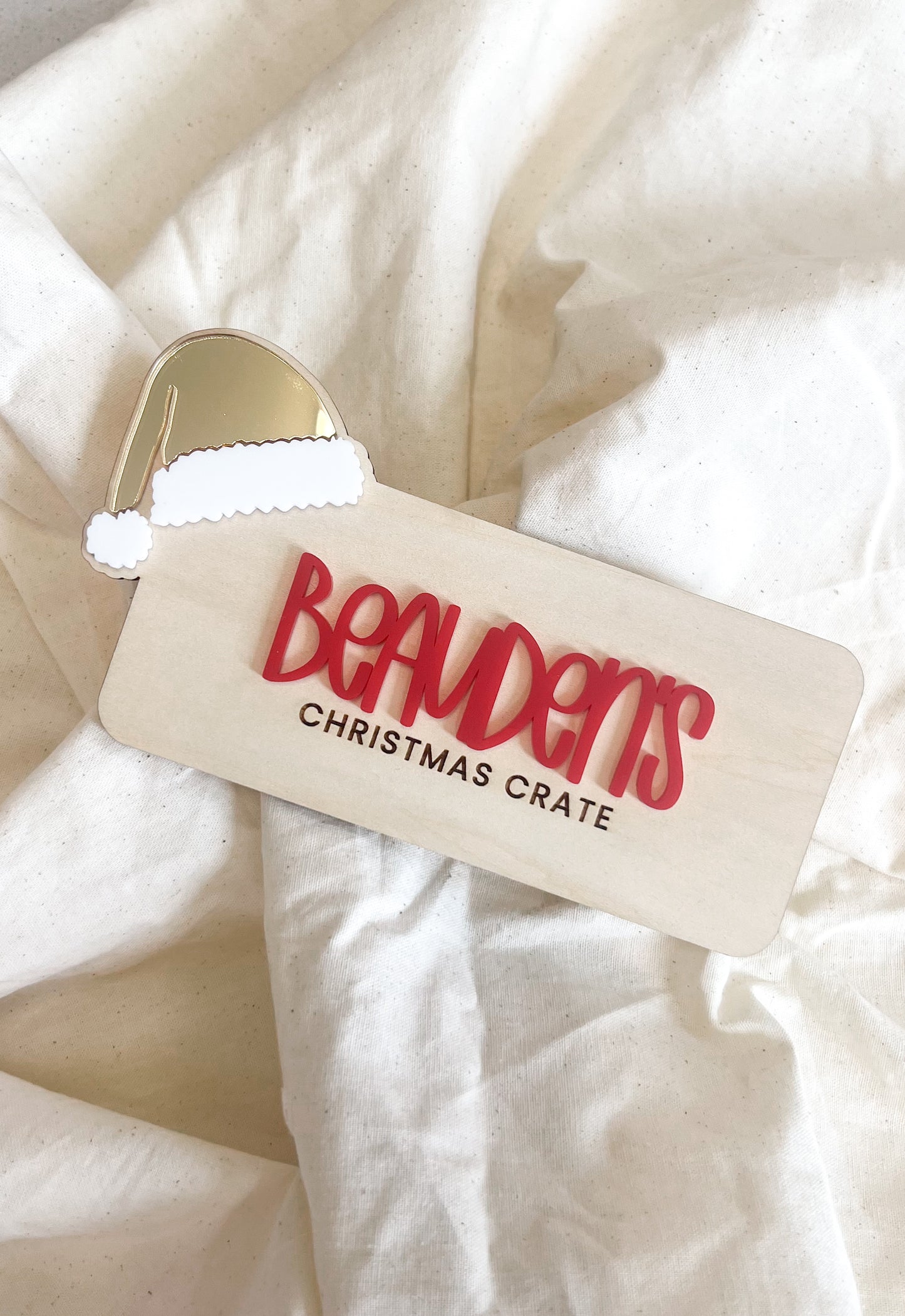 Christmas Tag - Santa Hat Crate Label