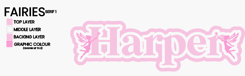 Name Plaque - Fairies (Triple Layer)