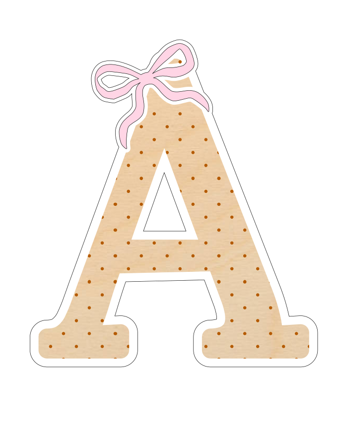 Name Plaque - Polka Dot Bow Letter