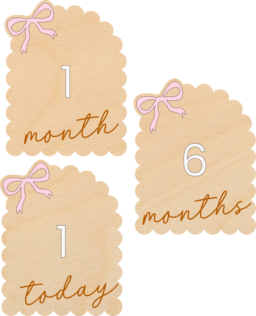Milestone Plaque - Scalloped Bow