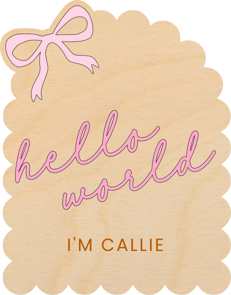 Announcement Plaque - Scalloped Bow