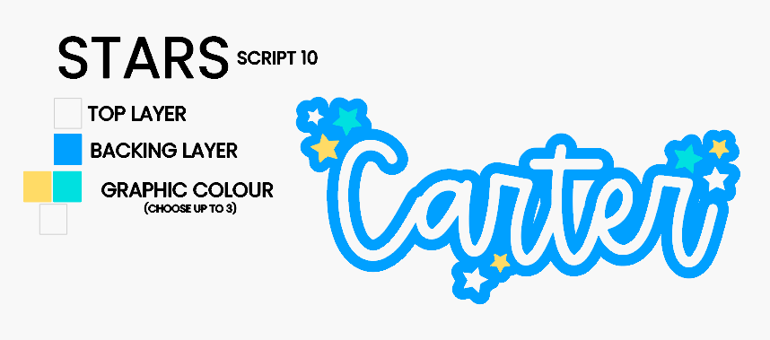 Name Plaque - Stars (Double Layer)