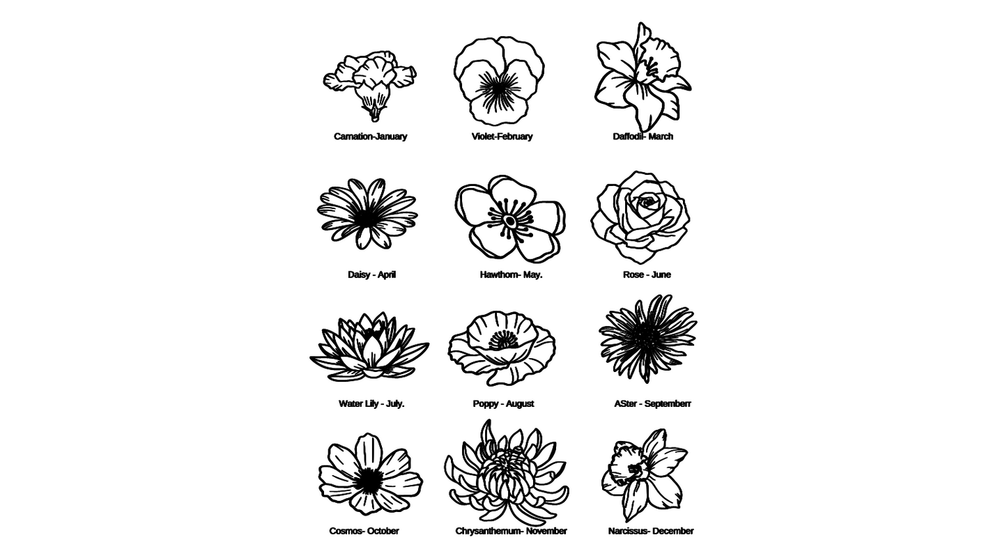 Acrylic Arch - Birth Flower Plaque