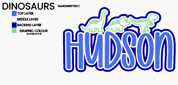 Name Plaque - Dinos (Triple Layer)