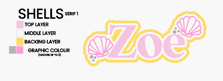 Name Plaque - Shells (Triple Layer)