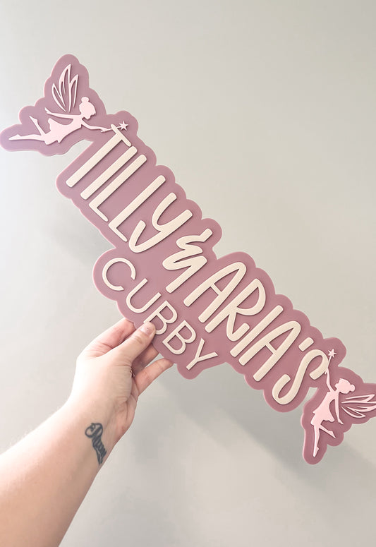 Name Plaque - Fairies (Double Layer)