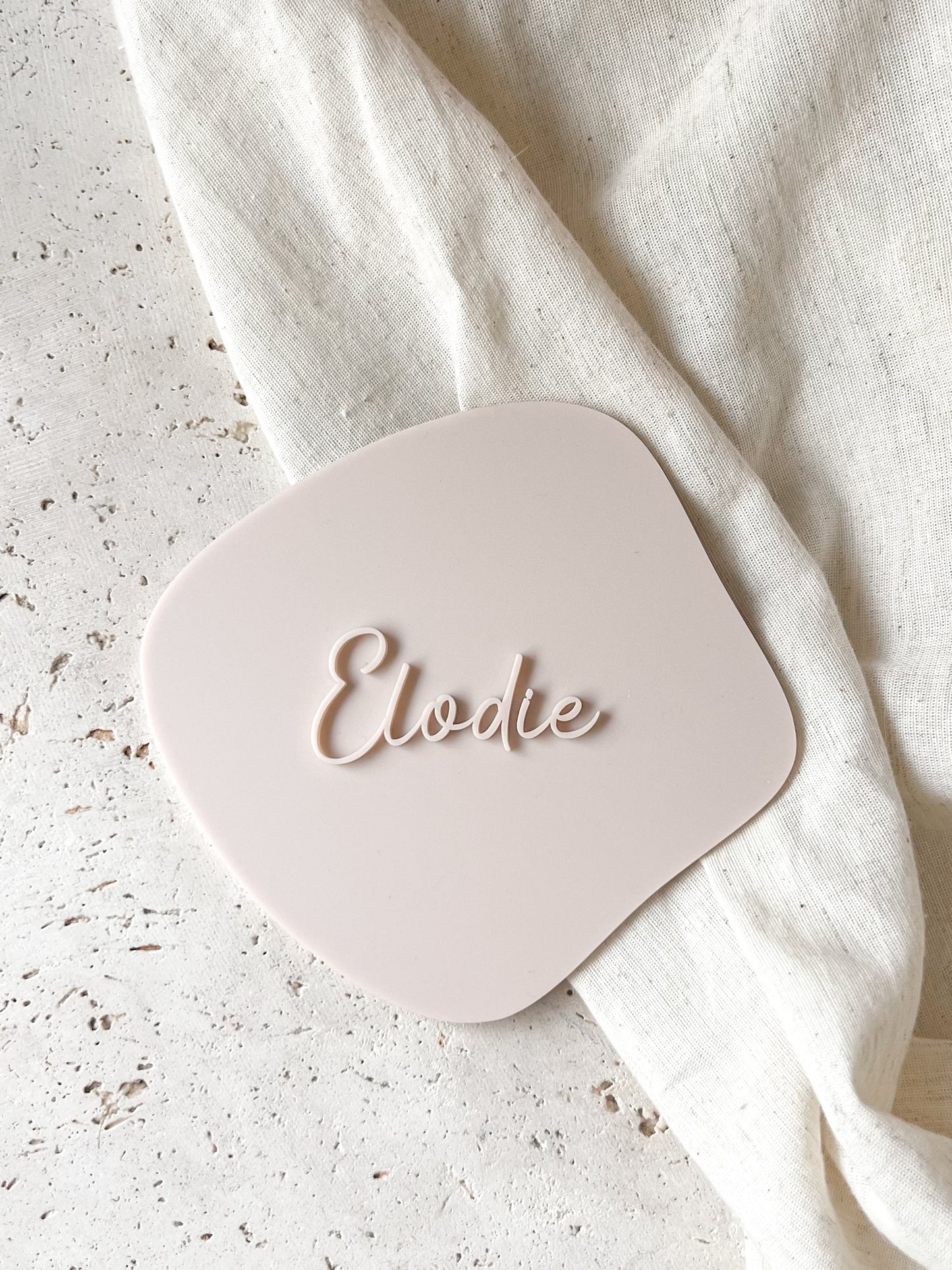 Announcement Plaque - Monochromatic Abstract Square