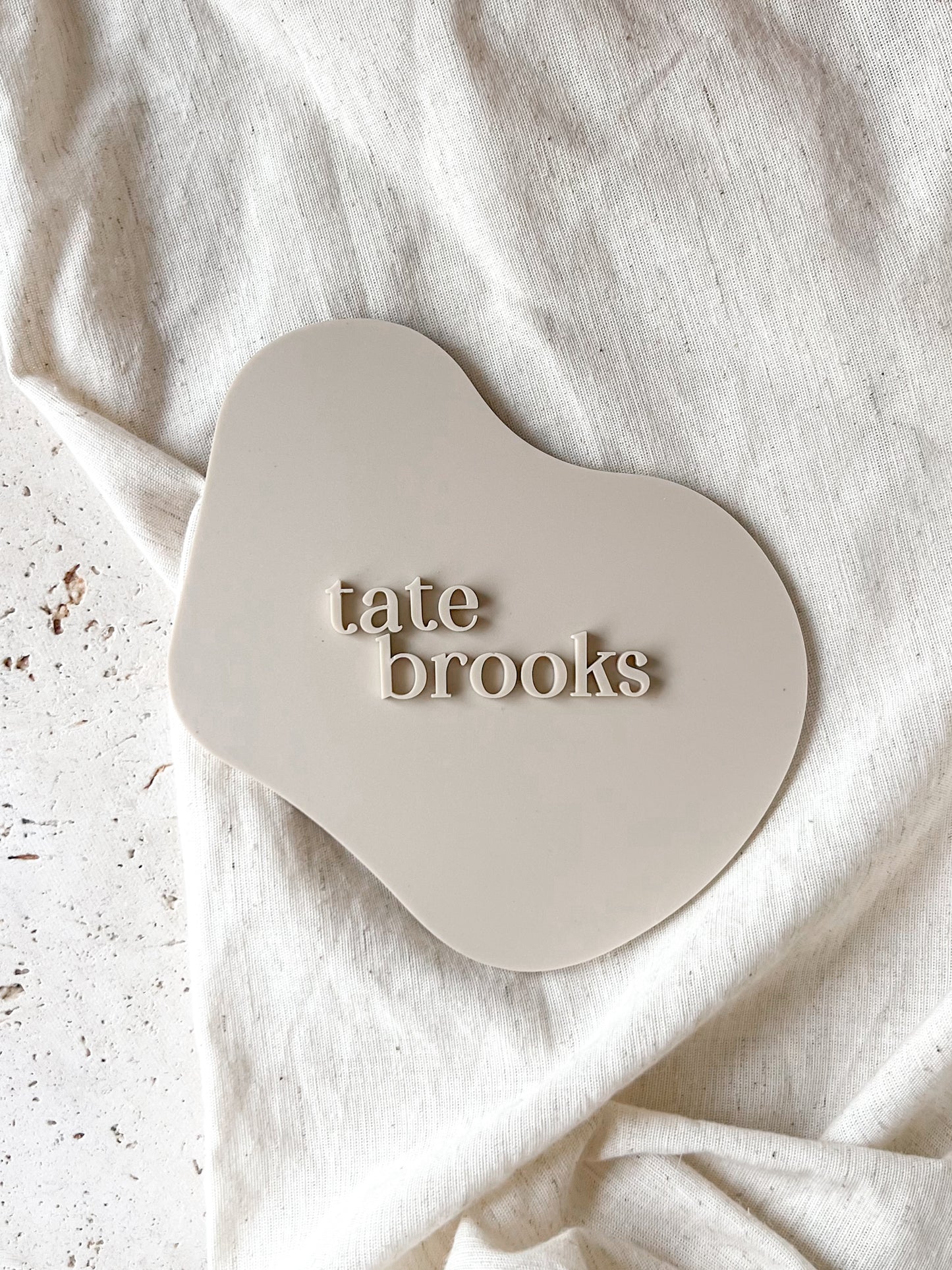 Announcement Plaque - Monochromatic Abstract Pebble