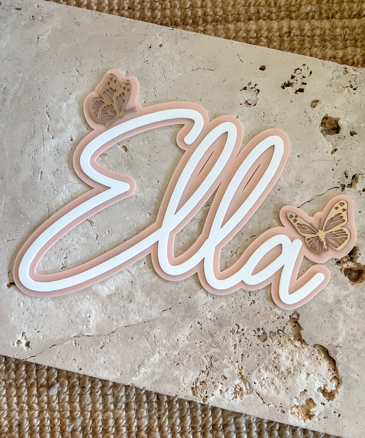 Name Plaque - Butterflies (Double Layer)