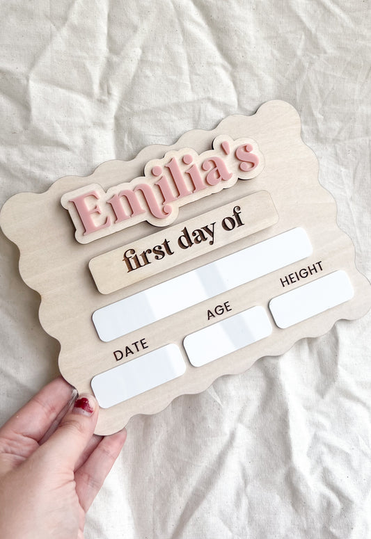 Medium First Day Board - Wavy Rectangle