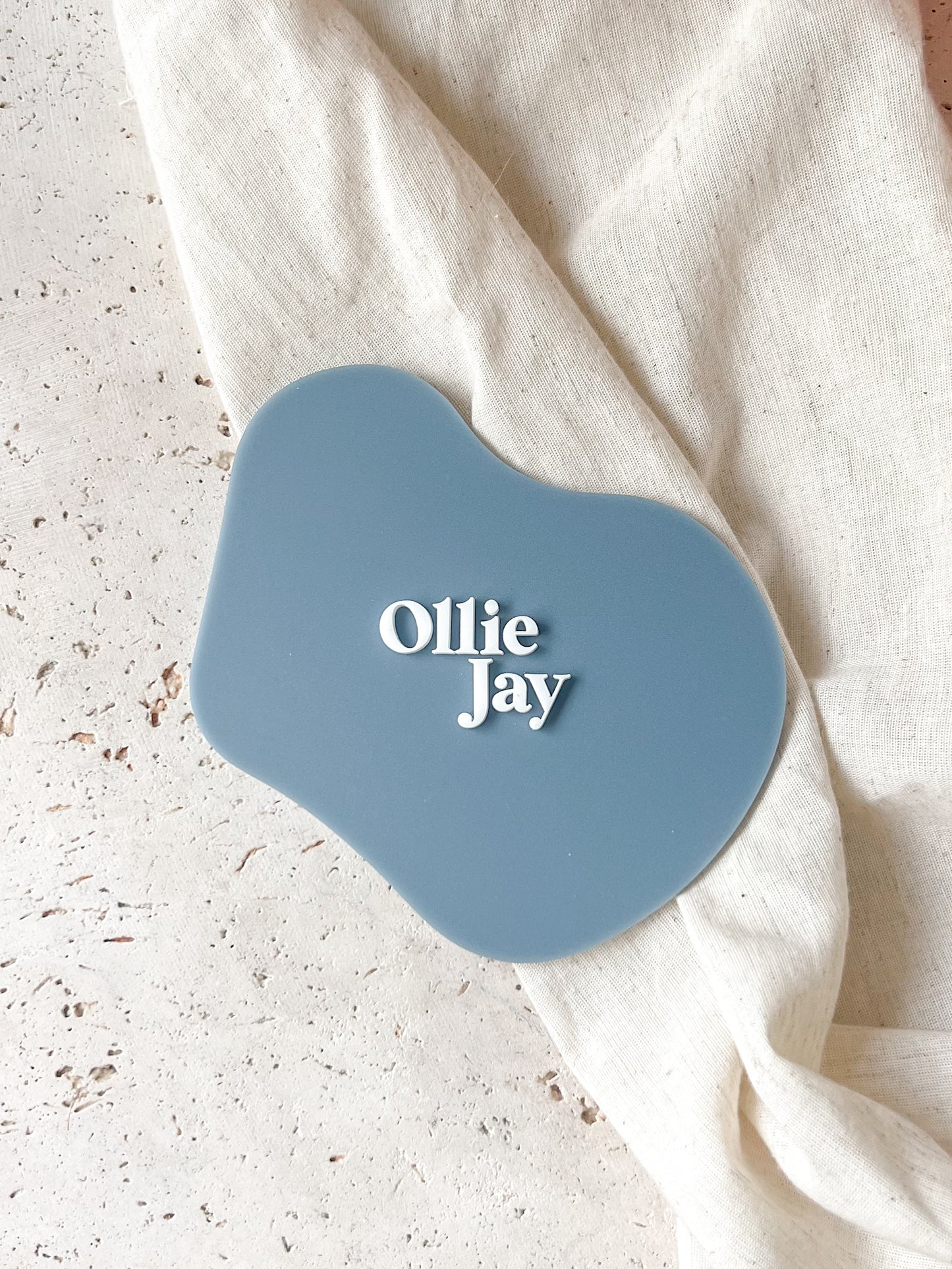 Announcement Plaque - Monochromatic Abstract Pebble