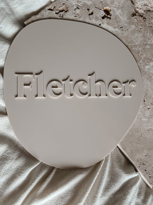 Name Plaque - Monochromatic Abstract Round