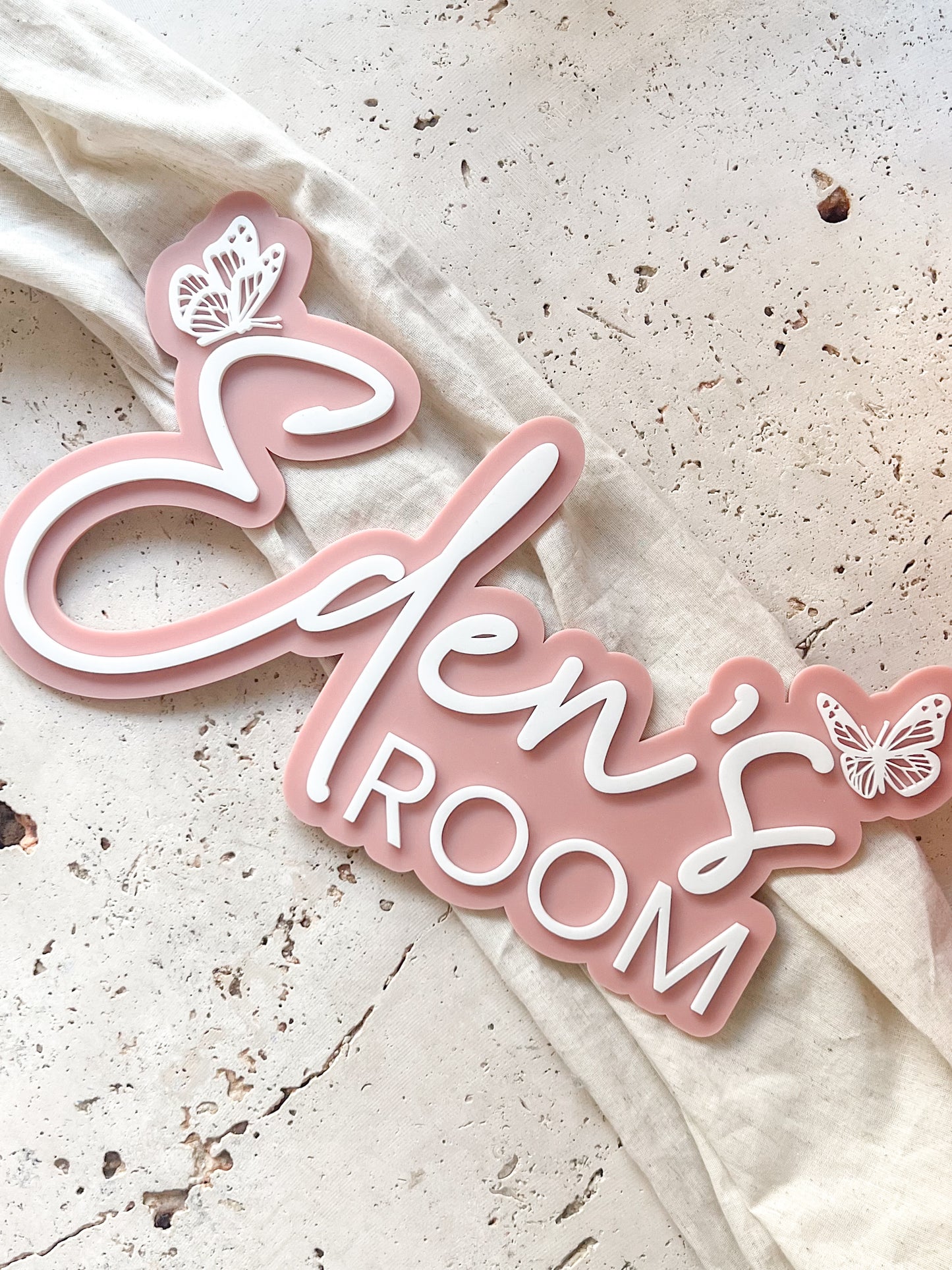 Name Plaque - Butterflies (Double Layer)