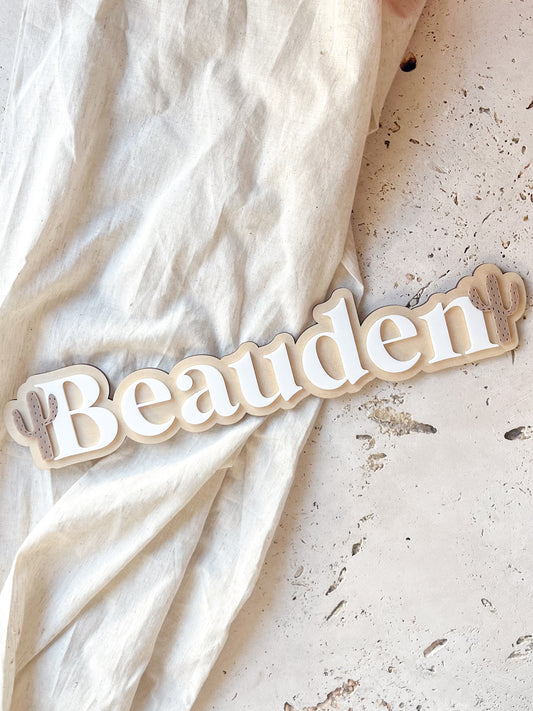 Name Plaque - Cacti (Double Layer)