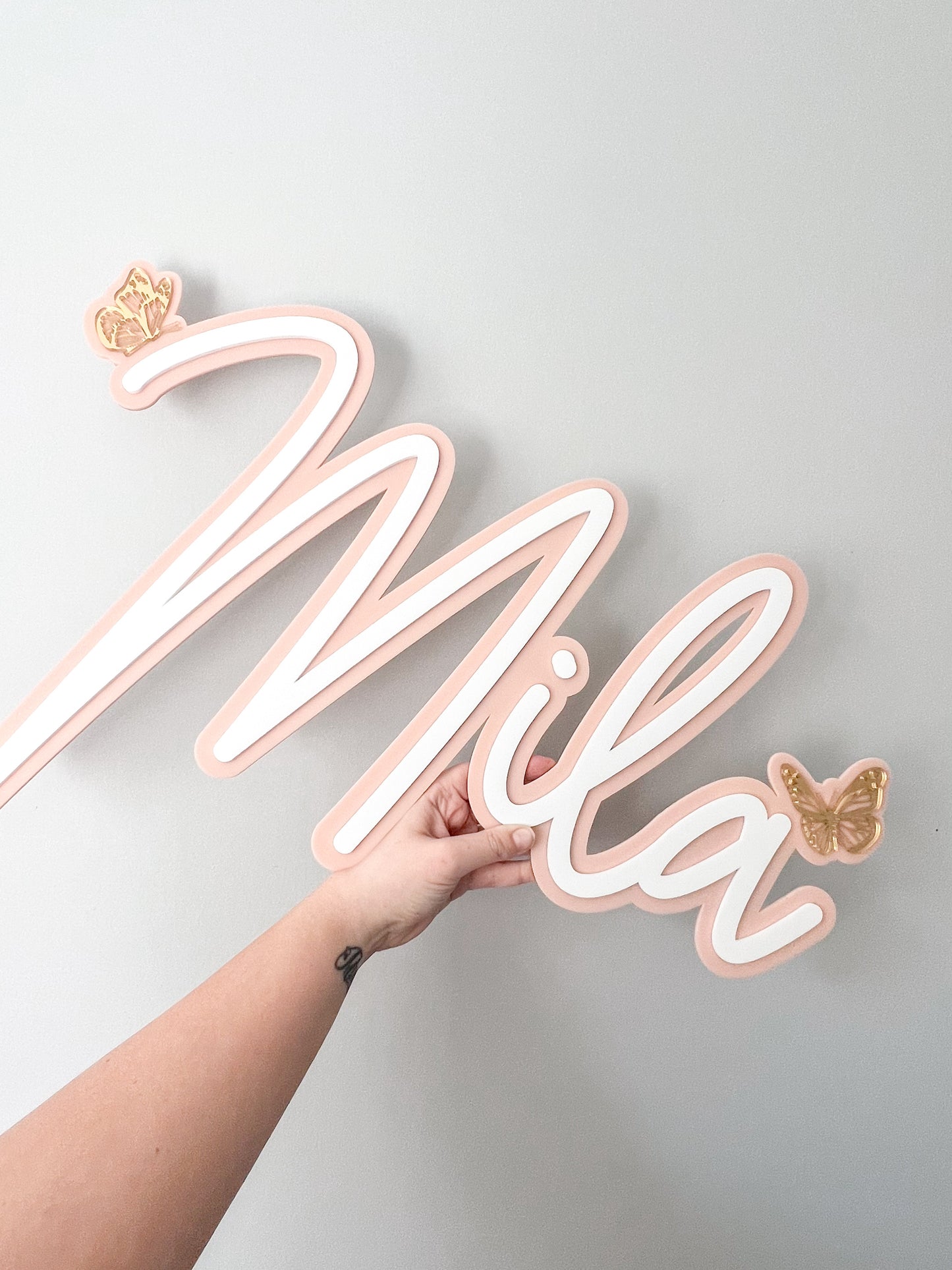 Name Plaque - Butterflies (Double Layer)