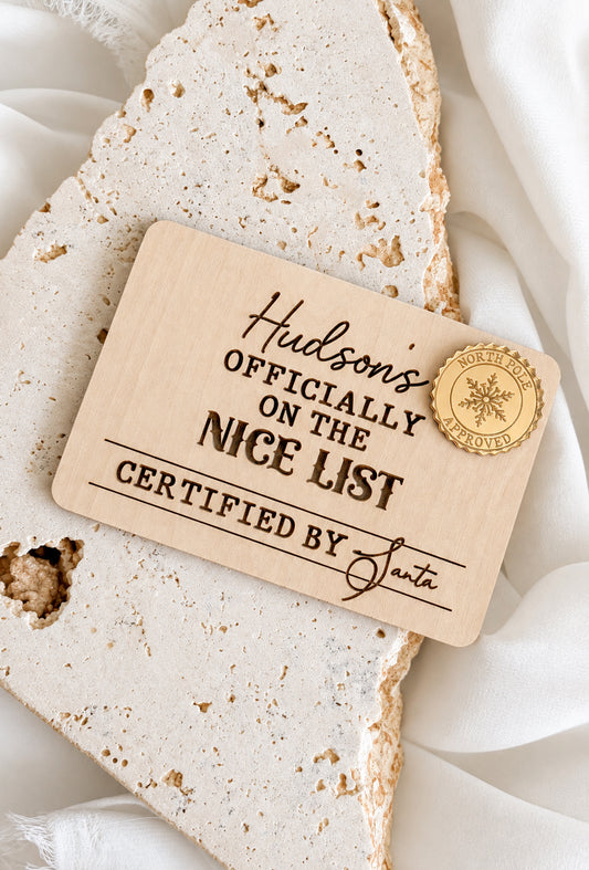 Personalised Nice List Award