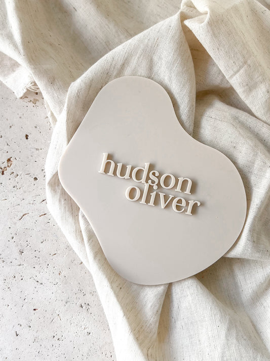Announcement Plaque - Monochromatic Abstract Pebble