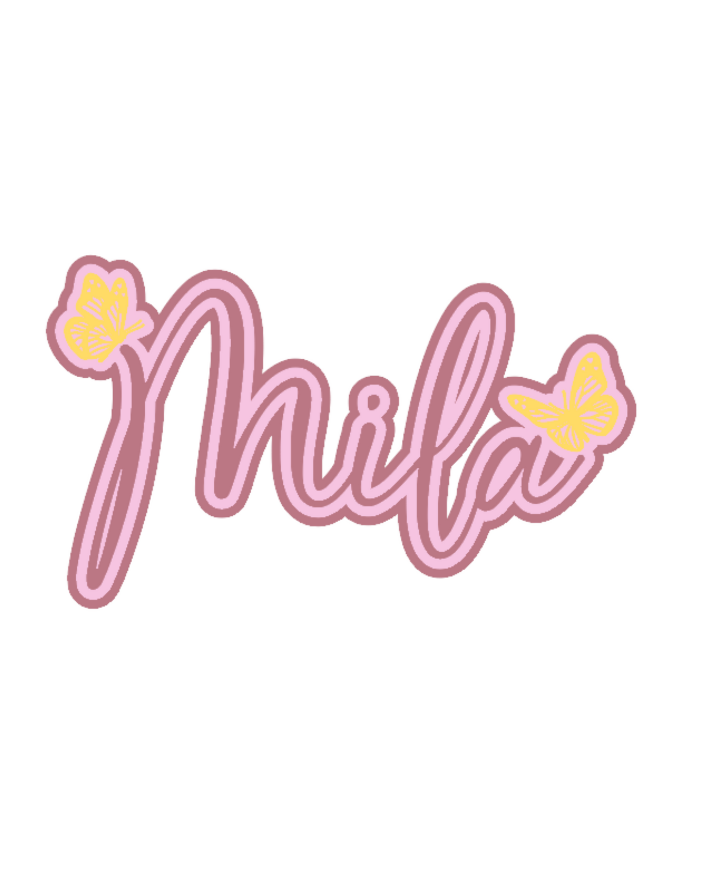 Name Plaque - Butterflies (Triple Layer)