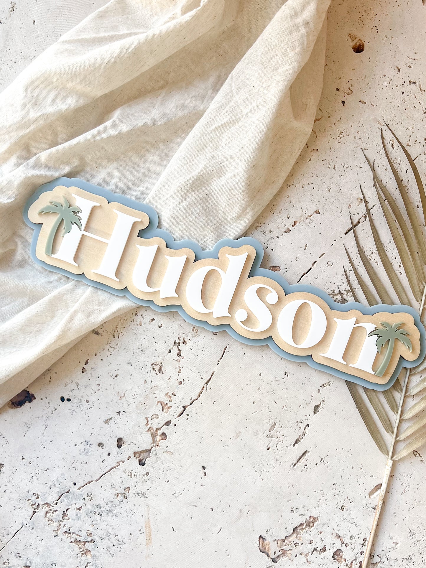 Name Plaque - Palms (Triple Layer)