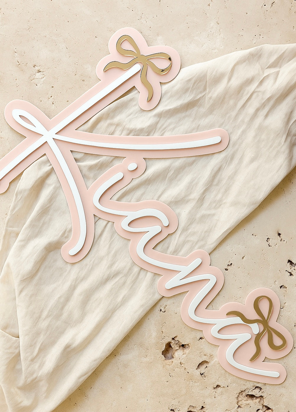 Name Plaque - Bows (Double Layer)