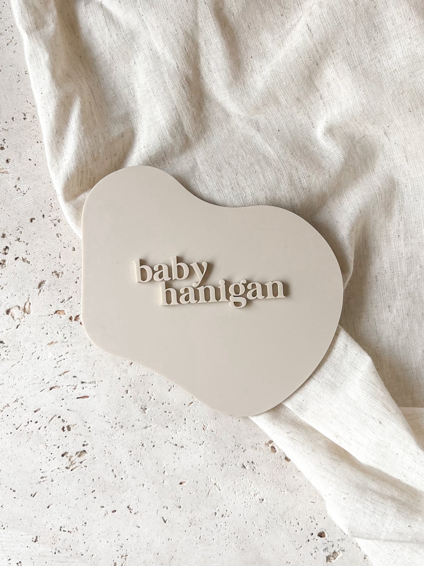 Announcement Plaque - Monochromatic Abstract Pebble