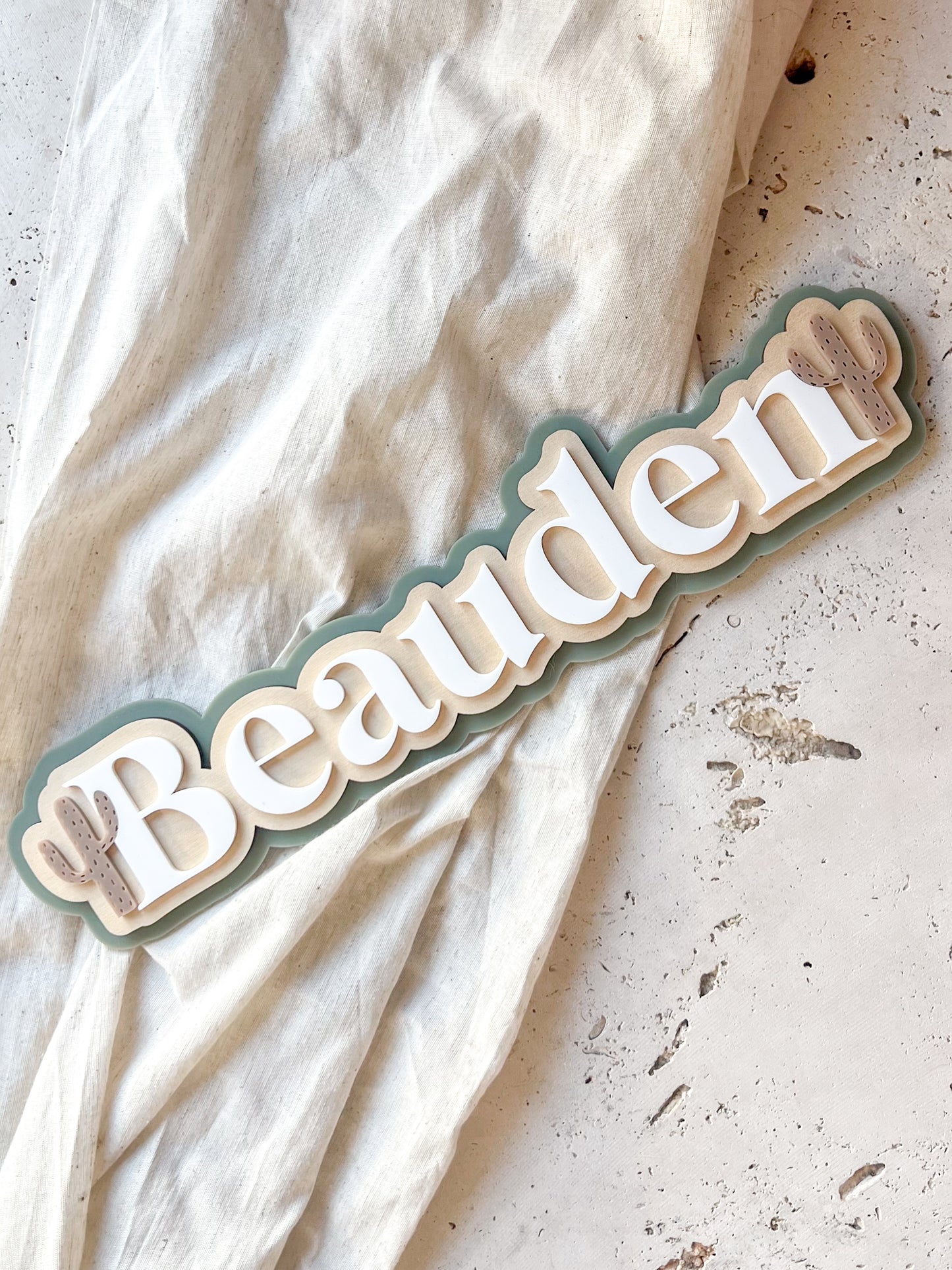 Name Plaque - Cacti (Triple Layer)
