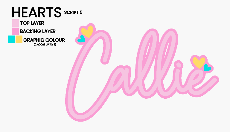 Name Plaque - Hearts (Double Layer)