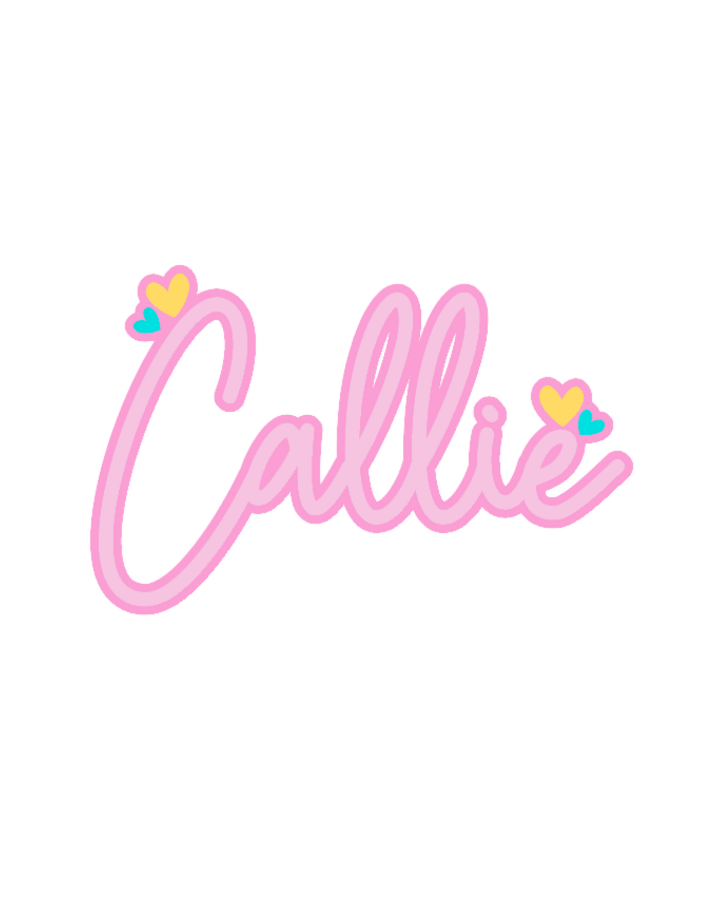 Name Plaque - Hearts (Double Layer)