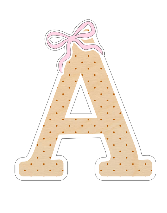 Name Plaque - Polka Dot Bow Letter