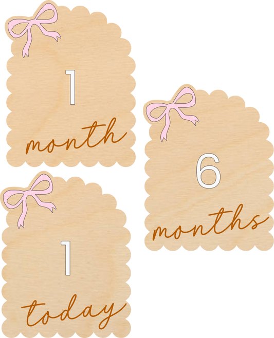 Milestone Plaque - Scalloped Bow