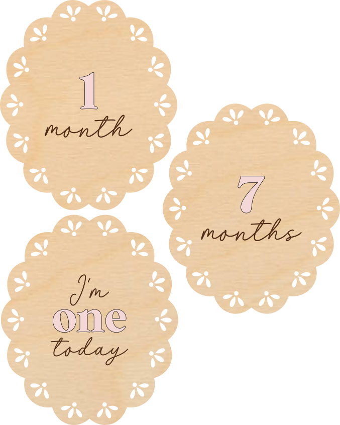 Milestone Plaques - Vintage Scalloped