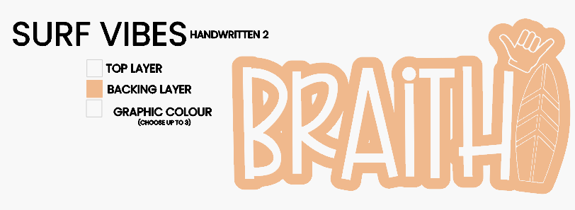 Name Plaque - Surf Vibes (Double Layer)