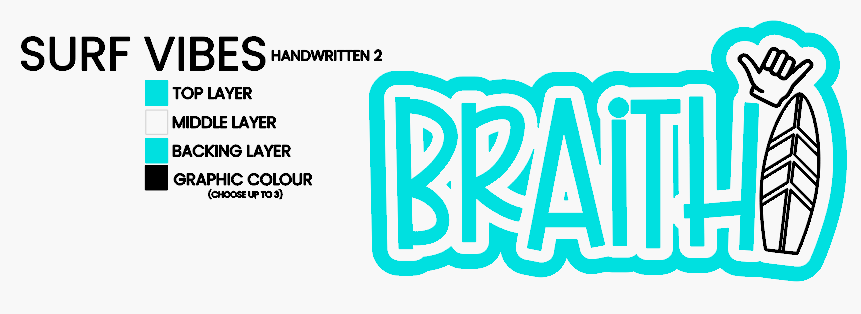 Name Plaque - Surf Vibes (Triple Layer)